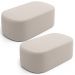 Kit 02 Puffs Decorativos Orgânico para Living Quarto 100cm Doha W01 Bouclê Creme - Lyam Decor