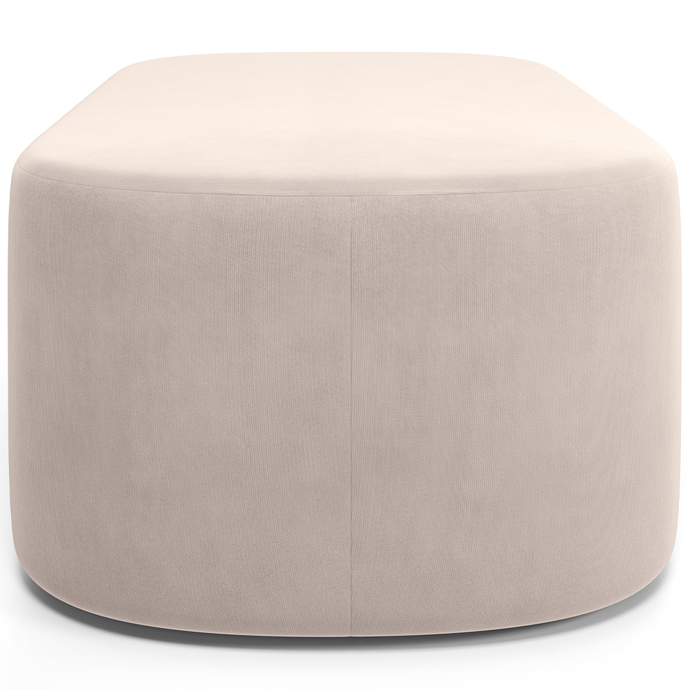 Kit 02 Puffs Decorativos Orgânico para Living Quarto 100cm Doha W01 Suede Bege - Lyam Decor
