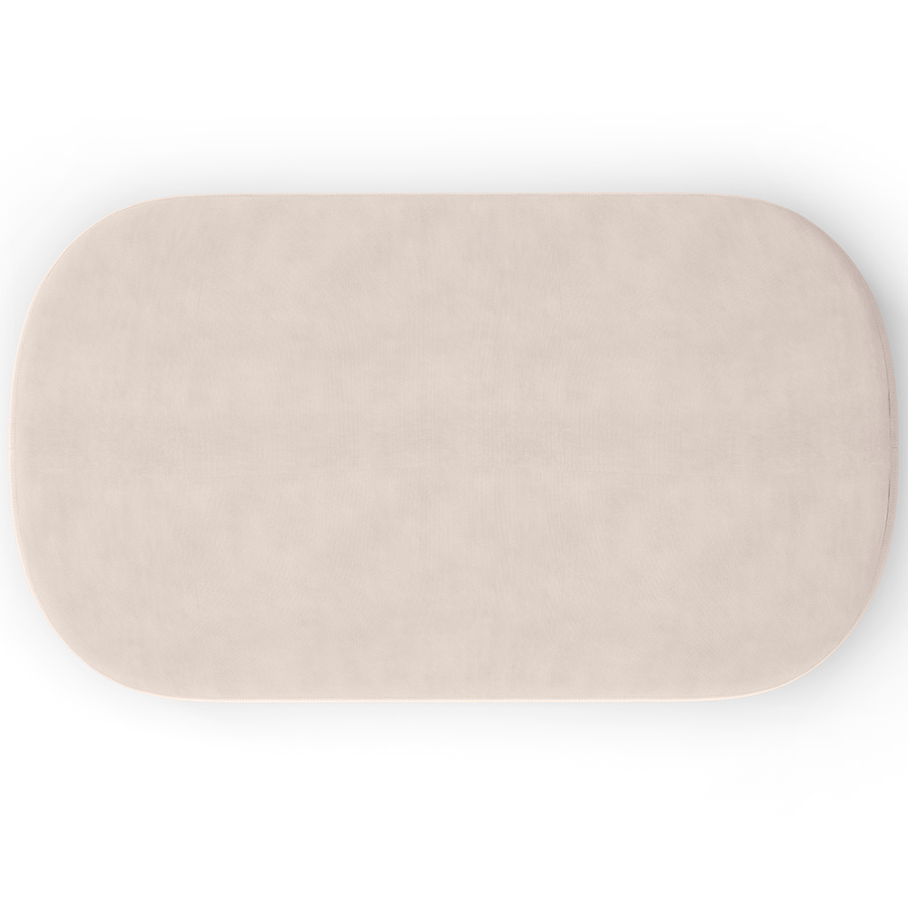 Kit 02 Puffs Decorativos Orgânico para Living Quarto 100cm Doha W01 Suede Bege - Lyam Decor