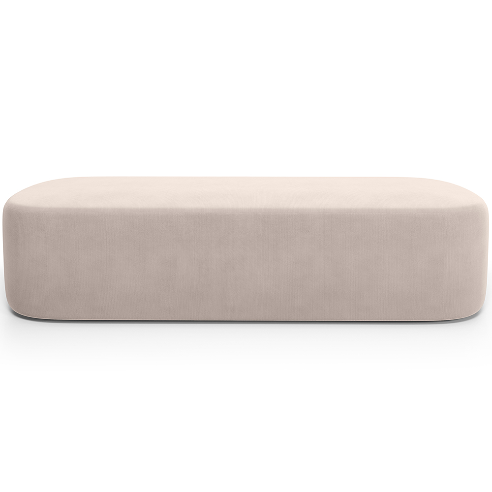 Kit 02 Puffs Decorativos Orgânico para Living Quarto 160cm Doha W01 Suede Bege - Lyam Decor