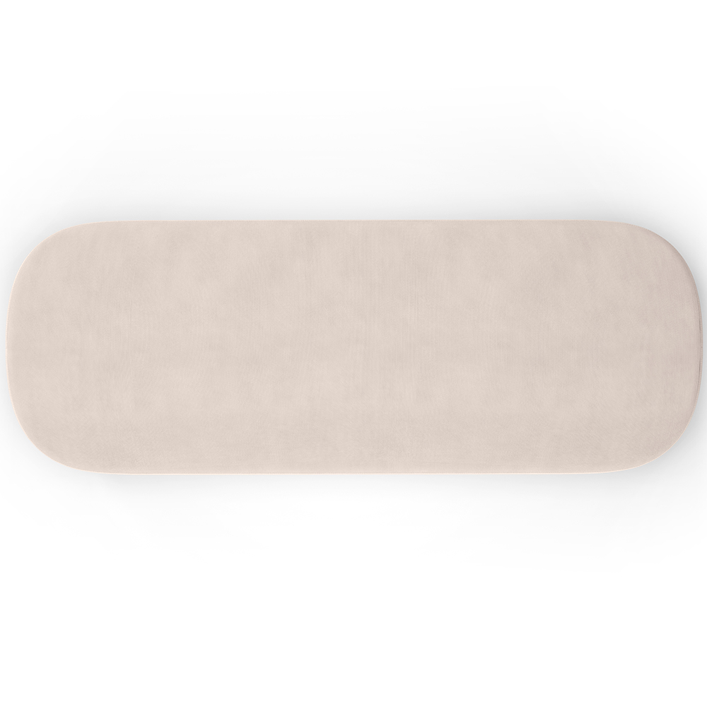 Kit 02 Puffs Decorativos Orgânico para Living Quarto 160cm Doha W01 Suede Bege - Lyam Decor