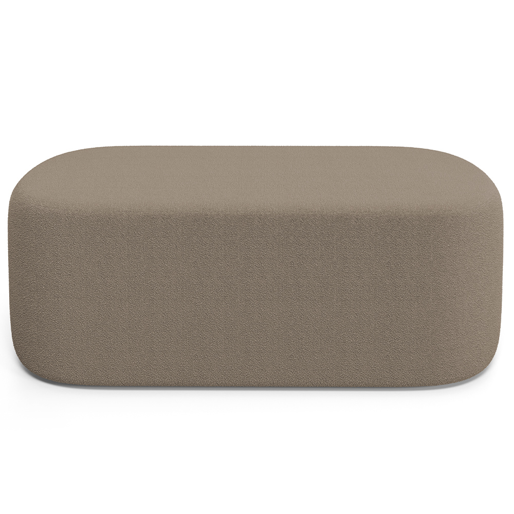 Kit 02 Puffs Decorativos Orgânicos Para Living Quarto 100cm Doha W01 Bouclê Bege - Lyam Decor