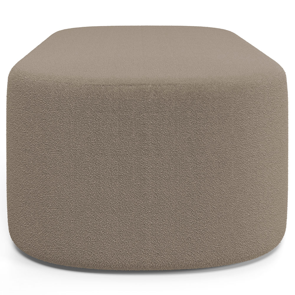 Kit 02 Puffs Decorativos Orgânicos Para Living Quarto 100cm Doha W01 Bouclê Bege - Lyam Decor