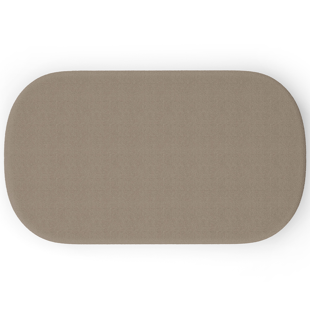 Kit 02 Puffs Decorativos Orgânicos Para Living Quarto 100cm Doha W01 Bouclê Bege - Lyam Decor