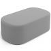 Kit 02 Puffs Decorativos Orgânicos Para Living Quarto 100cm Doha W01 Bouclê Cinza - Lyam Decor