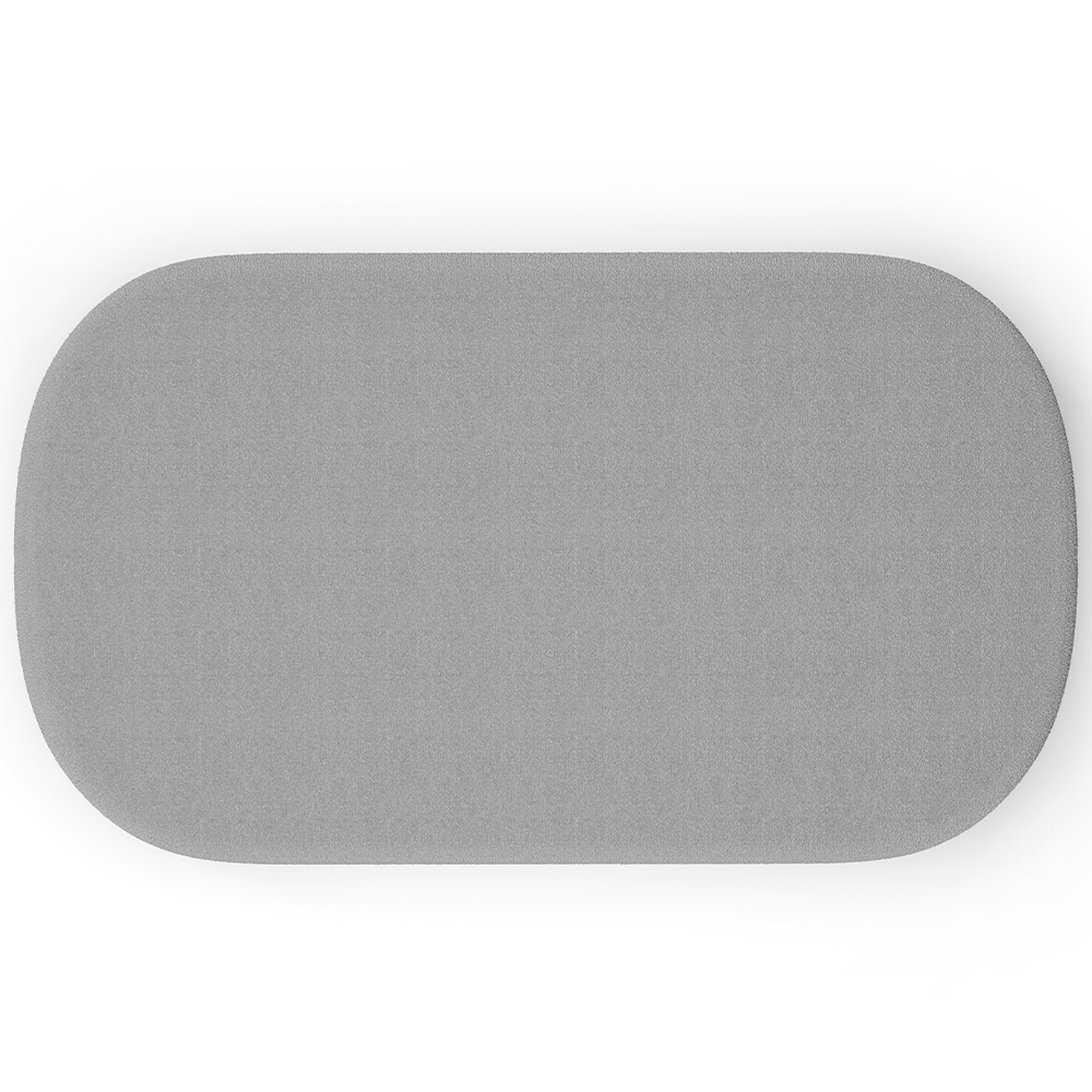 Kit 02 Puffs Decorativos Orgânicos Para Living Quarto 100cm Doha W01 Bouclê Cinza - Lyam Decor