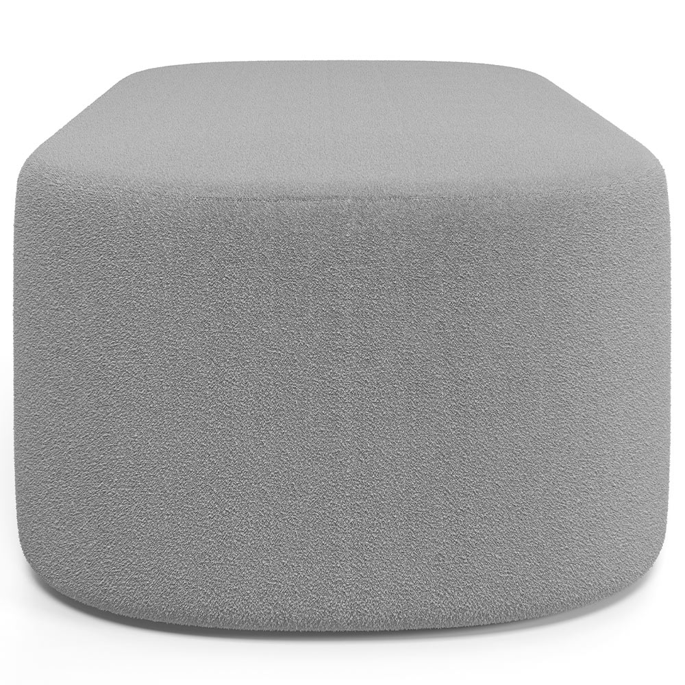 Kit 02 Puffs Decorativos Orgânicos Para Living Quarto 100cm Doha W01 Bouclê Cinza - Lyam Decor