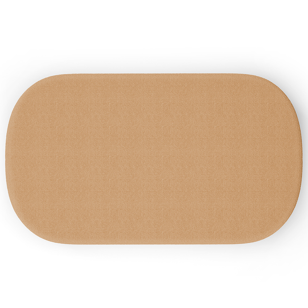 Kit 02 Puffs Decorativos Orgânicos Para Living Quarto 100cm Doha W01 Bouclê Mostarda - Lyam Decor