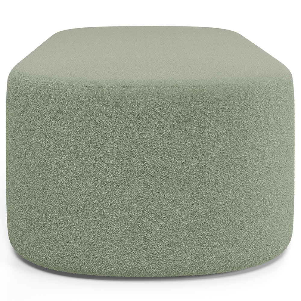 Kit 02 Puffs Decorativos Orgânicos Para Living Quarto 100cm Doha W01 Bouclê Oliva - Lyam Decor