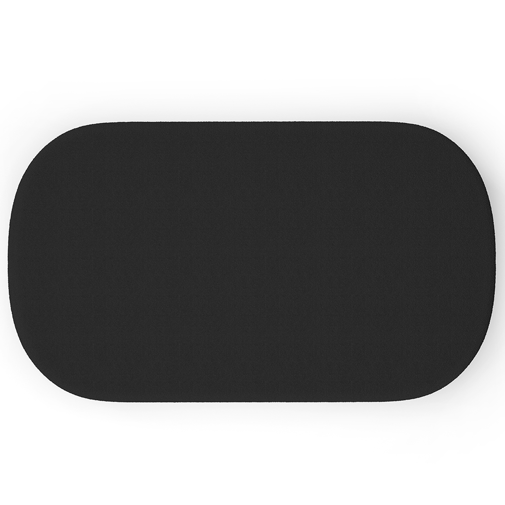 Kit 02 Puffs Decorativos Orgânicos Para Living Quarto 100cm Doha W01 Bouclê Preto - Lyam Decor