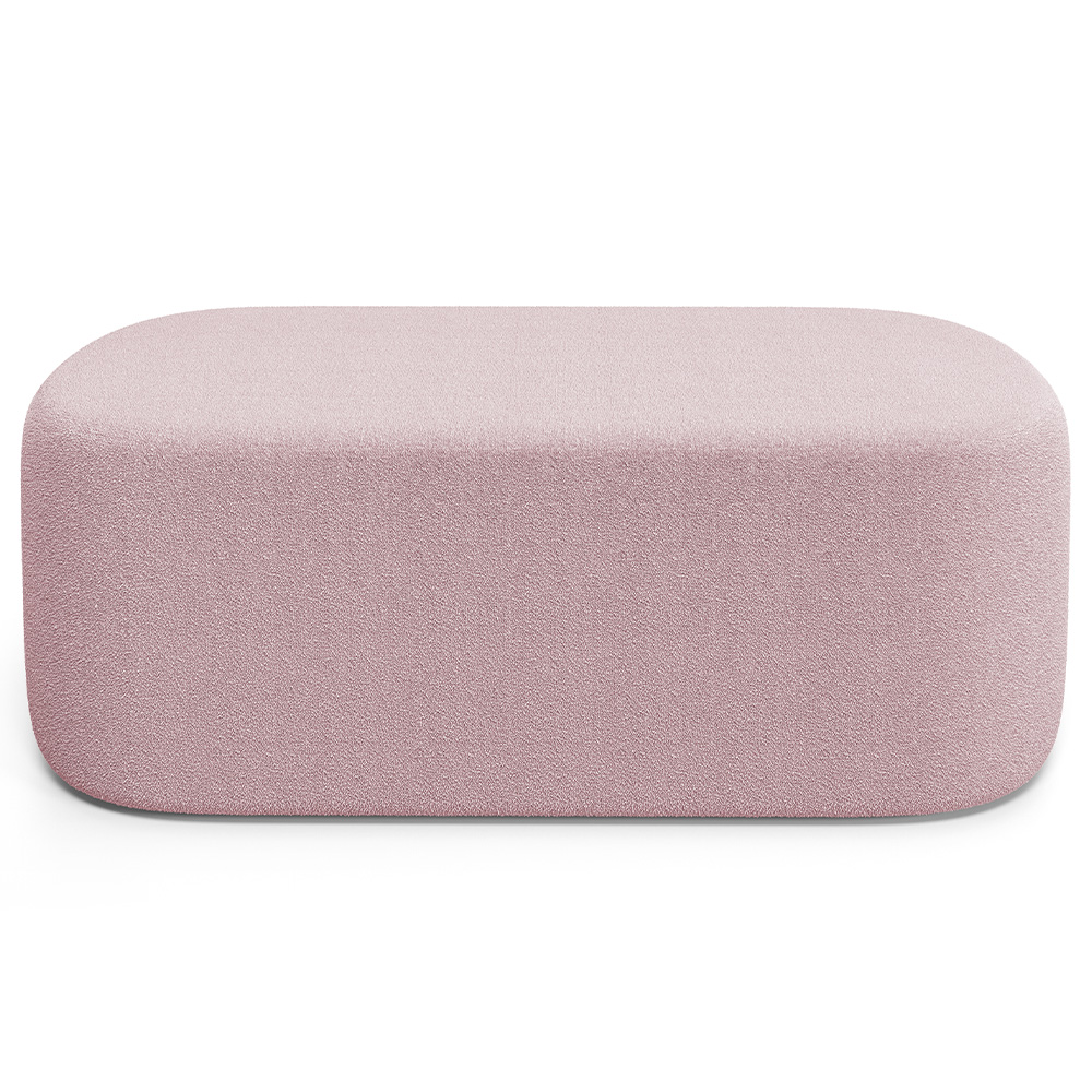 Kit 02 Puffs Decorativos Orgânicos Para Living Quarto 100cm Doha W01 Bouclê Rose - Lyam Decor