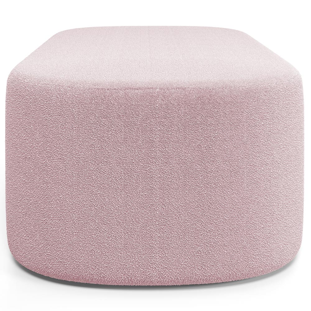 Kit 02 Puffs Decorativos Orgânicos Para Living Quarto 100cm Doha W01 Bouclê Rose - Lyam Decor
