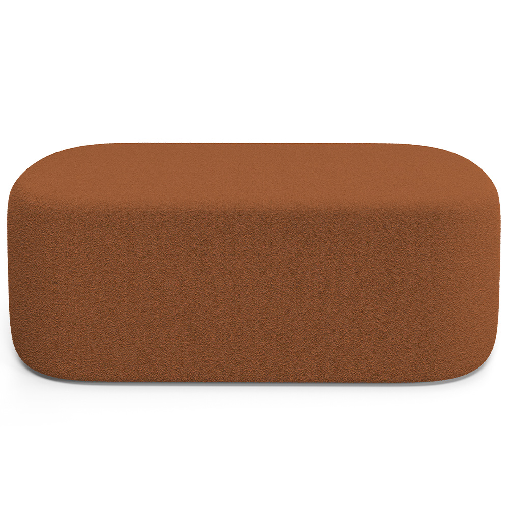 Kit 02 Puffs Decorativos Orgânicos Para Living Quarto 100cm Doha W01 Bouclê Terracota - Lyam Decor