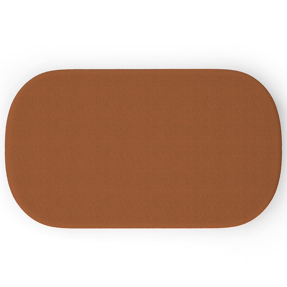 Kit 02 Puffs Decorativos Orgânicos Para Living Quarto 100cm Doha W01 Bouclê Terracota - Lyam Decor