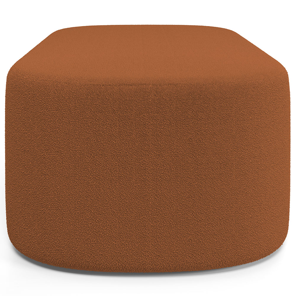 Kit 02 Puffs Decorativos Orgânicos Para Living Quarto 100cm Doha W01 Bouclê Terracota - Lyam Decor
