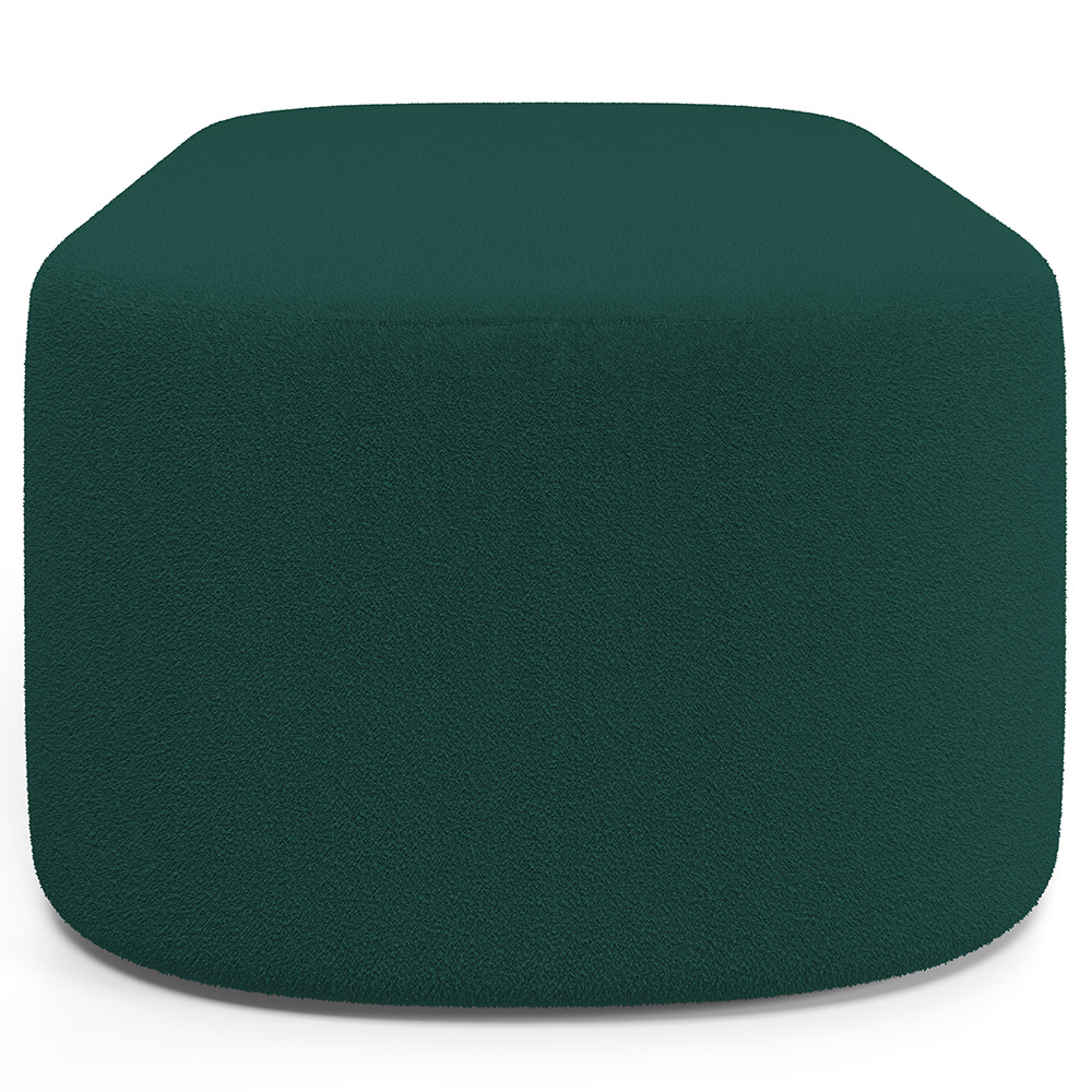 Kit 02 Puffs Decorativos Orgânicos Para Living Quarto 100cm Doha W01 Bouclê Verde - Lyam Decor
