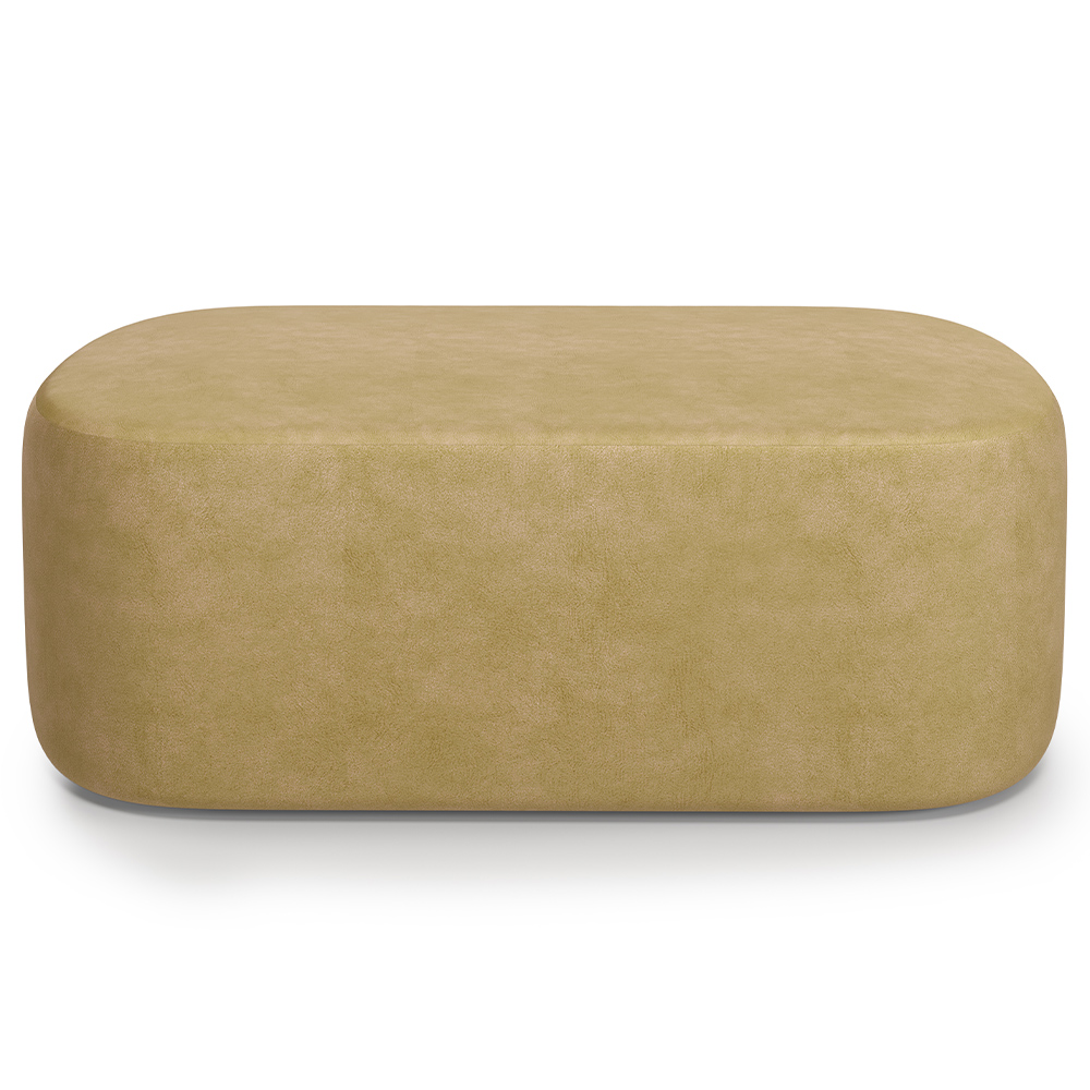 Kit 02 Puffs Decorativos Orgânicos Para Living Quarto 100cm Doha W01 Couríssimo Fendi - Lyam Decor