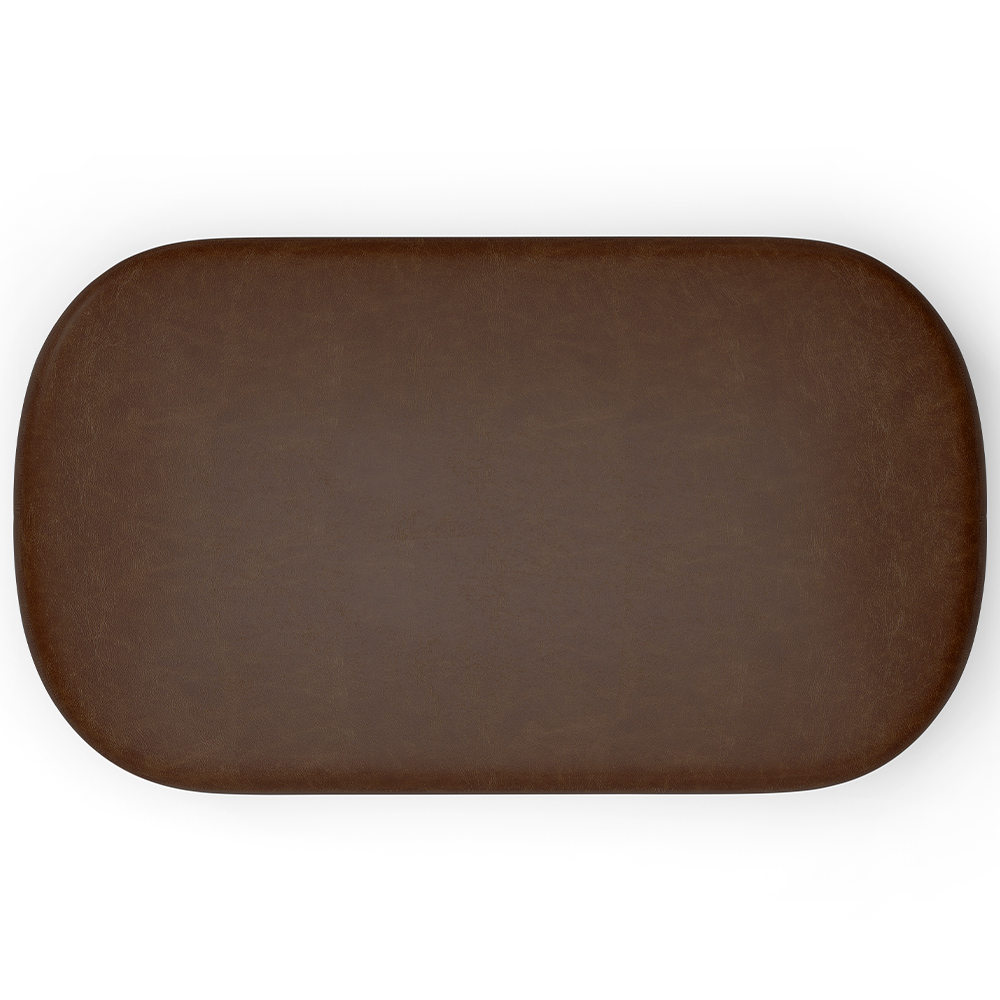 Kit 02 Puffs Decorativos Orgânicos Para Living Quarto 100cm Doha W01 Couríssimo Marrom - Lyam Decor