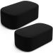 Kit 02 Puffs Decorativos Orgânicos Para Living Quarto 100cm Doha W01 Couríssimo Preto - Lyam Decor
