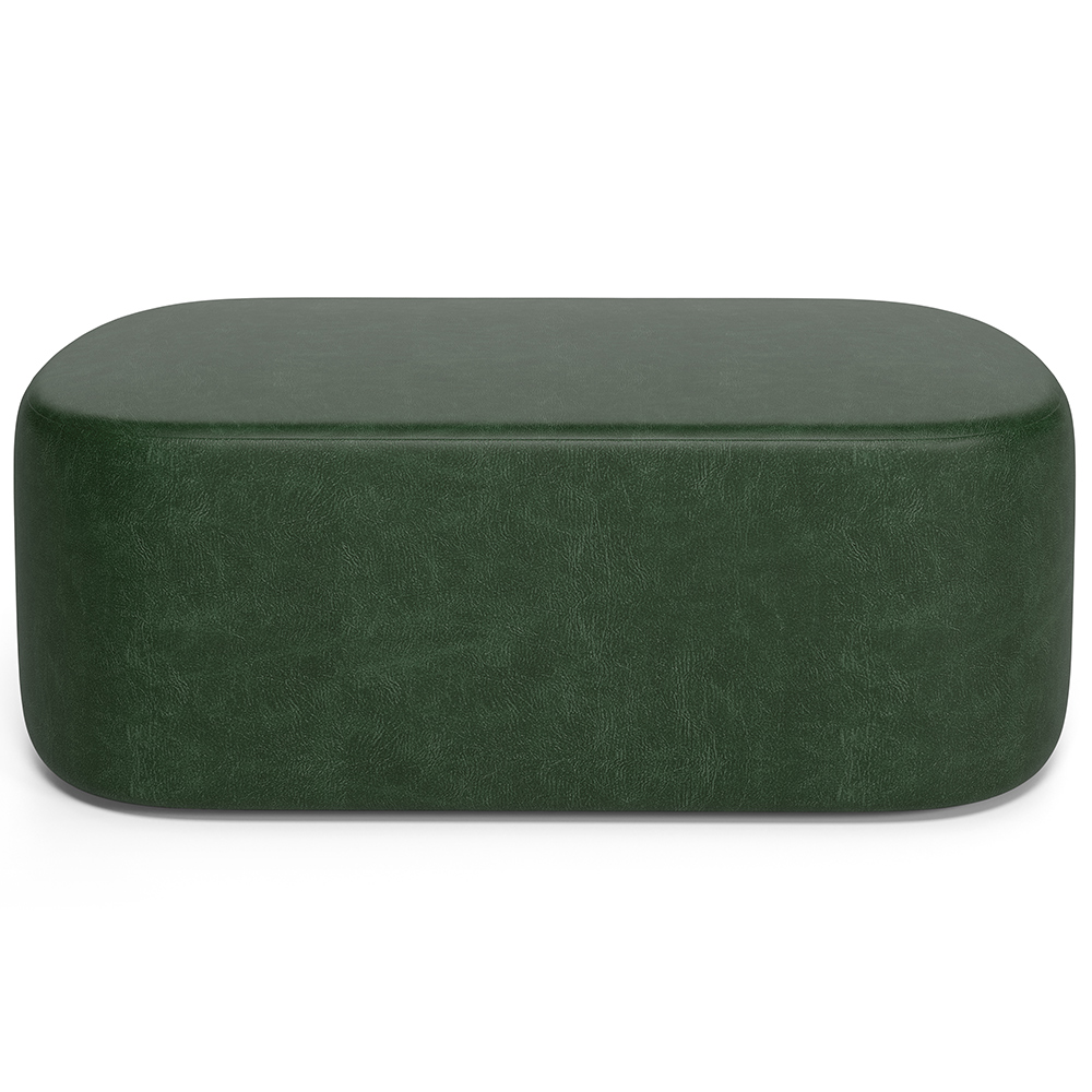 Kit 02 Puffs Decorativos Orgânicos Para Living Quarto 100cm Doha W01 Couríssimo Verde Musgo - Lyam Decor