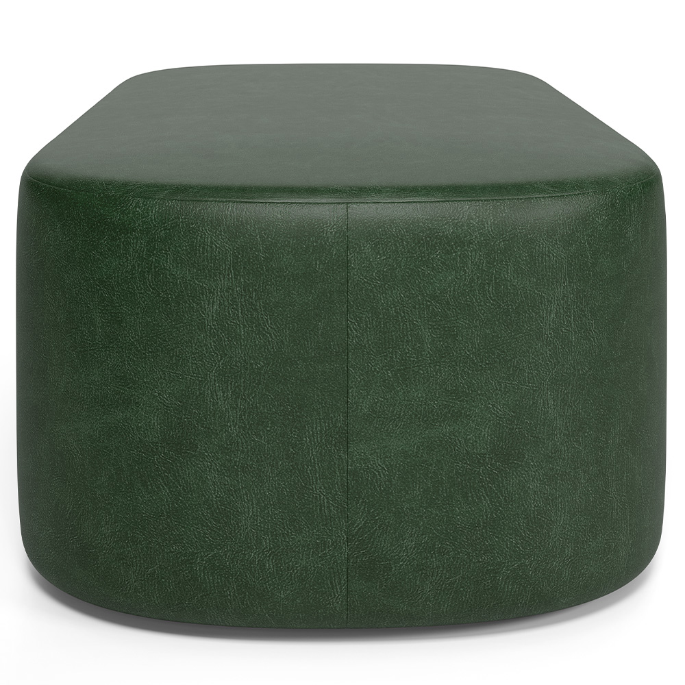 Kit 02 Puffs Decorativos Orgânicos Para Living Quarto 100cm Doha W01 Couríssimo Verde Musgo - Lyam Decor