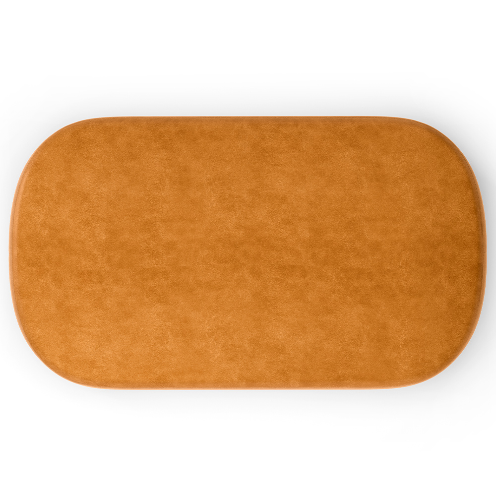 Kit 02 Puffs Decorativos Orgânicos Para Living Quarto 100cm Doha W01 Couríssimo Whisky - Lyam Decor