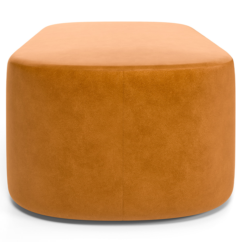 Kit 02 Puffs Decorativos Orgânicos Para Living Quarto 100cm Doha W01 Couríssimo Whisky - Lyam Decor