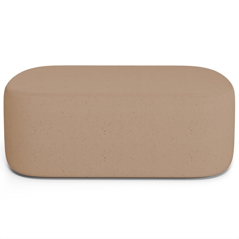 Kit 02 Puffs Decorativos Orgânicos Para Living Quarto 100cm Doha W01 Linho Bege Escuro - Lyam Decor