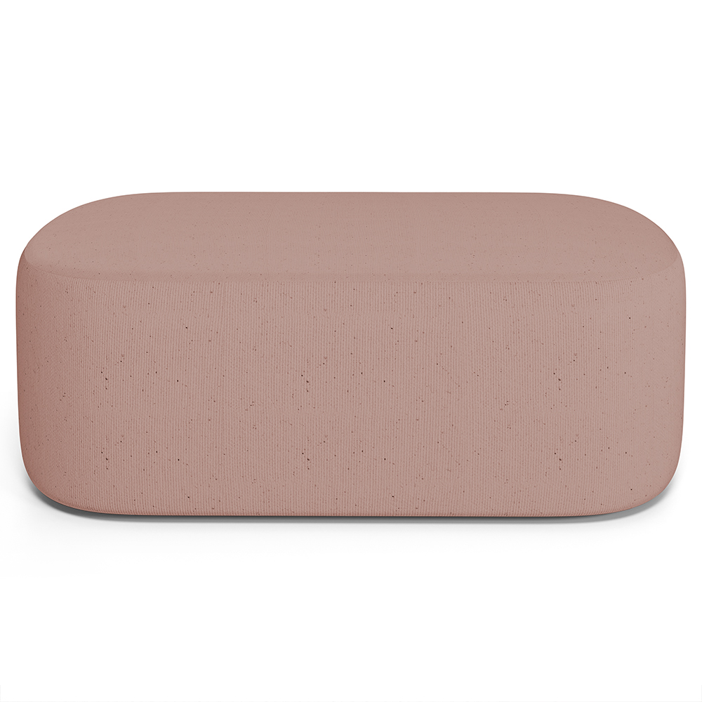 Kit 02 Puffs Decorativos Orgânicos Para Living Quarto 100cm Doha W01 Linho Rosê - Lyam Decor