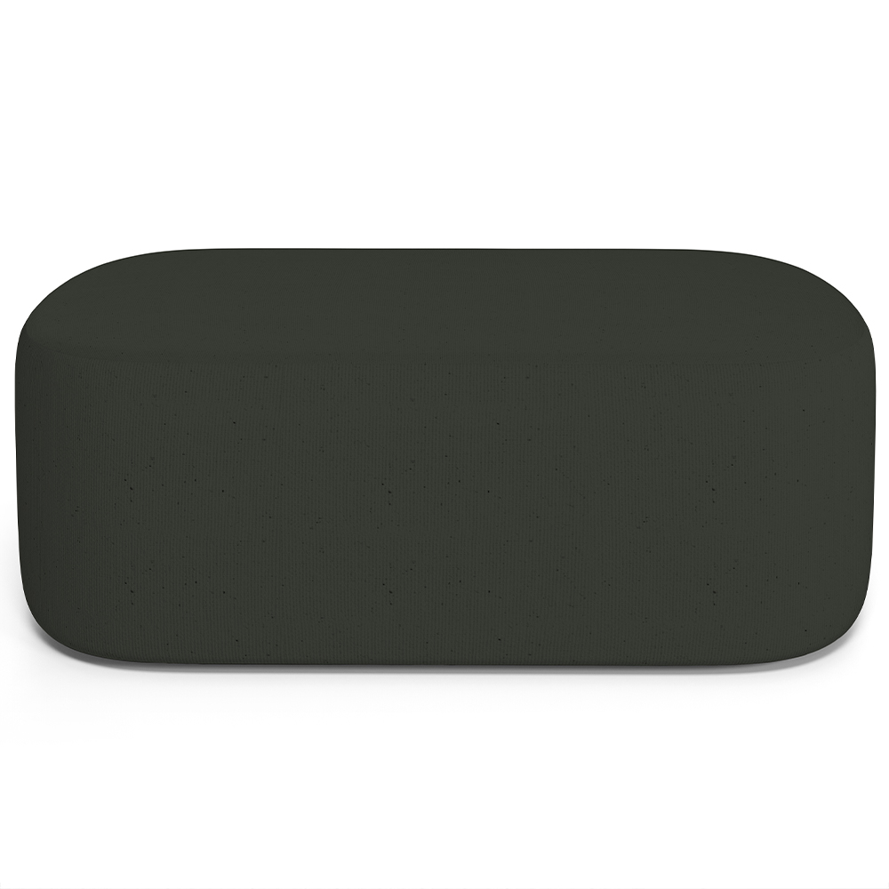Kit 02 Puffs Decorativos Orgânicos Para Living Quarto 100cm Doha W01 Linho Verde Musgo - Lyam Decor