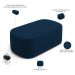 Kit 02 Puffs Decorativos Orgânicos Para Living Quarto 100cm Doha W01 Suede Azul Marinho - Lyam Decor