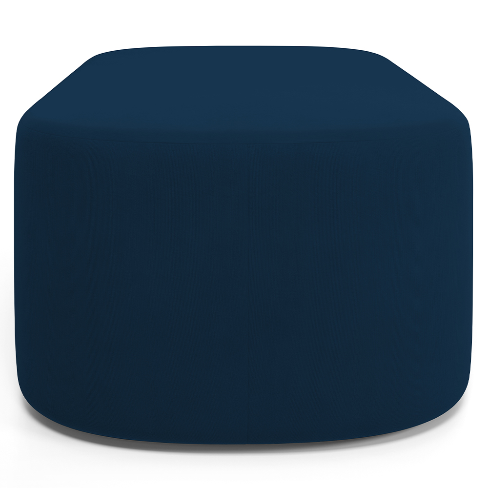 Kit 02 Puffs Decorativos Orgânicos Para Living Quarto 100cm Doha W01 Suede Azul Marinho - Lyam Decor