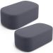 Kit 02 Puffs Decorativos Orgânicos Para Living Quarto 100cm Doha W01 Suede Cinza - Lyam Decor