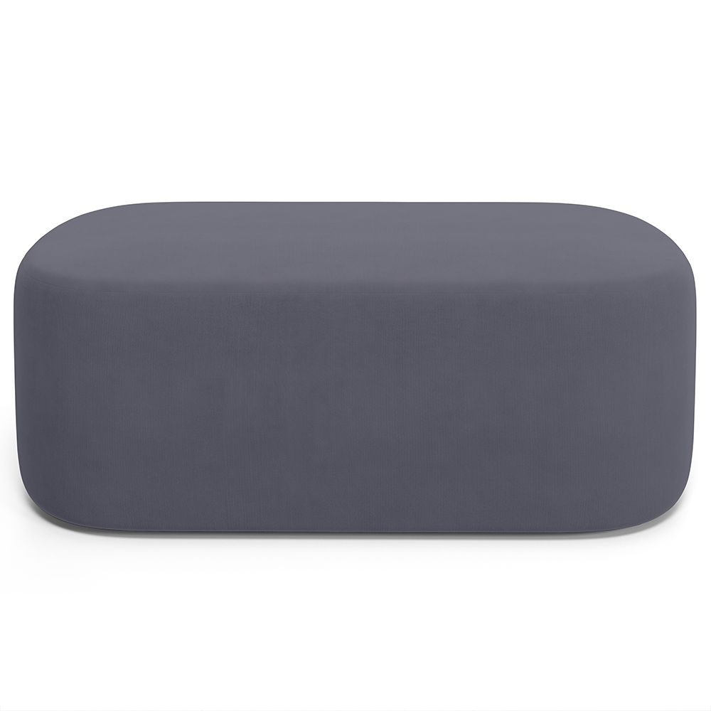 Kit 02 Puffs Decorativos Orgânicos Para Living Quarto 100cm Doha W01 Suede Cinza - Lyam Decor