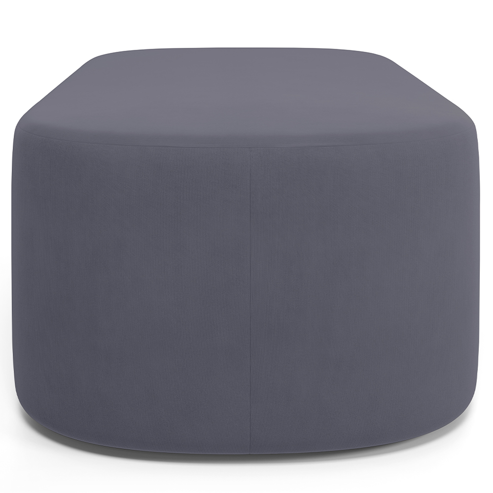 Kit 02 Puffs Decorativos Orgânicos Para Living Quarto 100cm Doha W01 Suede Cinza - Lyam Decor