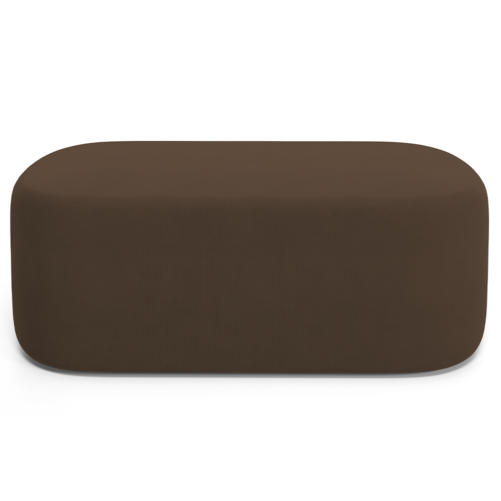 Kit 02 Puffs Decorativos Orgânicos Para Living Quarto 100cm Doha W01 Suede Marrom - Lyam Decor