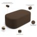 Kit 02 Puffs Decorativos Orgânicos Para Living Quarto 100cm Doha W01 Suede Marrom - Lyam Decor