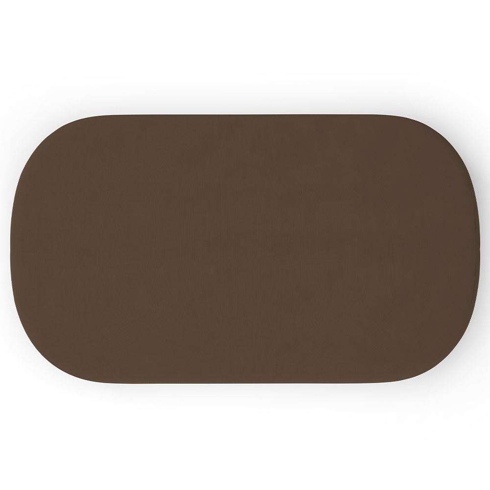 Kit 02 Puffs Decorativos Orgânicos Para Living Quarto 100cm Doha W01 Suede Marrom - Lyam Decor