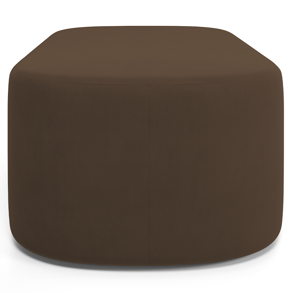 Kit 02 Puffs Decorativos Orgânicos Para Living Quarto 100cm Doha W01 Suede Marrom - Lyam Decor
