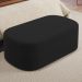 Kit 02 Puffs Decorativos Orgânicos Para Living Quarto 100cm Doha W01 Suede Preto - Lyam Decor