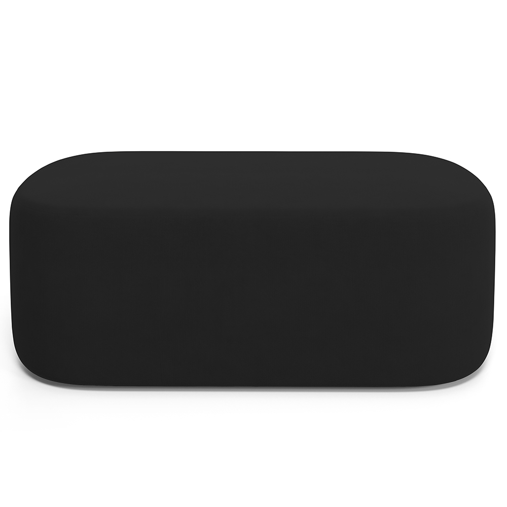 Kit 02 Puffs Decorativos Orgânicos Para Living Quarto 100cm Doha W01 Suede Preto - Lyam Decor