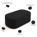 Kit 02 Puffs Decorativos Orgânicos Para Living Quarto 100cm Doha W01 Suede Preto - Lyam Decor