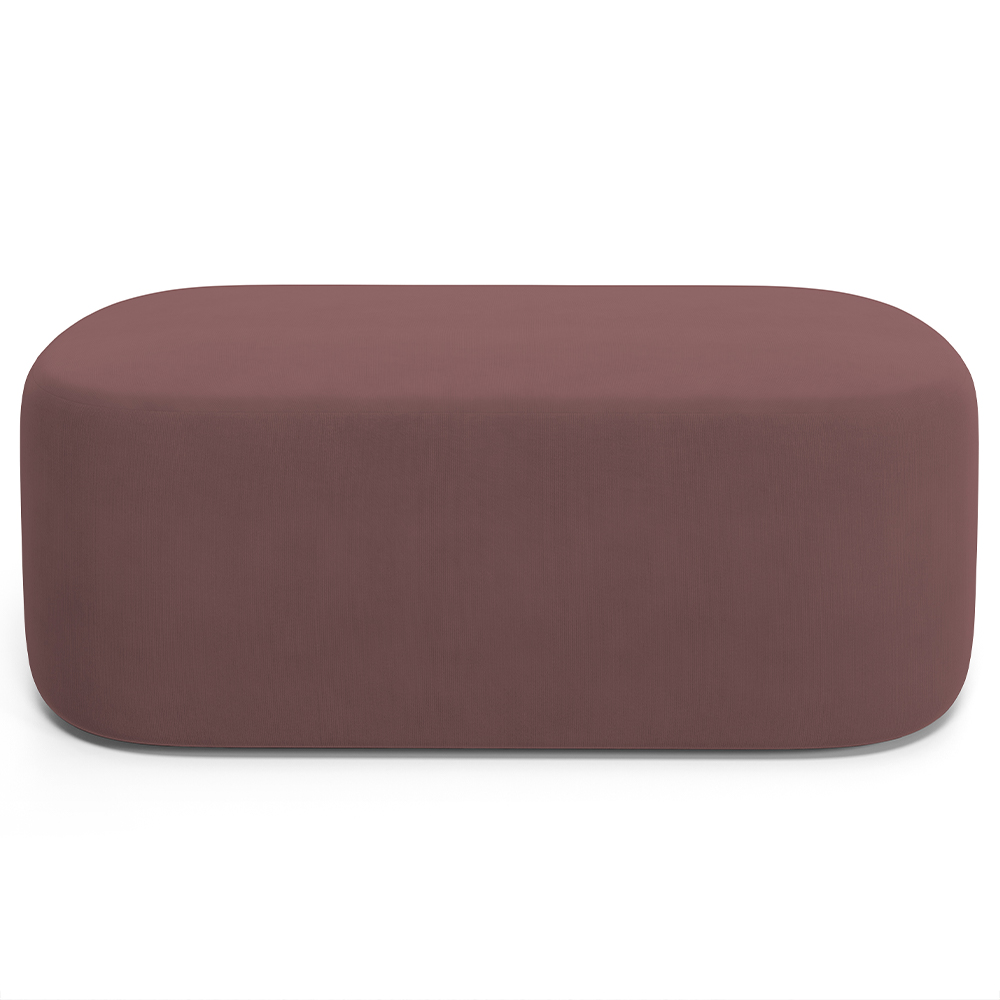 Kit 02 Puffs Decorativos Orgânicos Para Living Quarto 100cm Doha W01 Suede Rosê - Lyam Decor