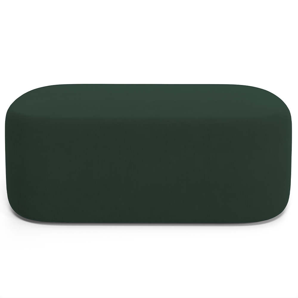 Kit 02 Puffs Decorativos Orgânicos Para Living Quarto 100cm Doha W01 Suede Verde Musgo - Lyam Decor