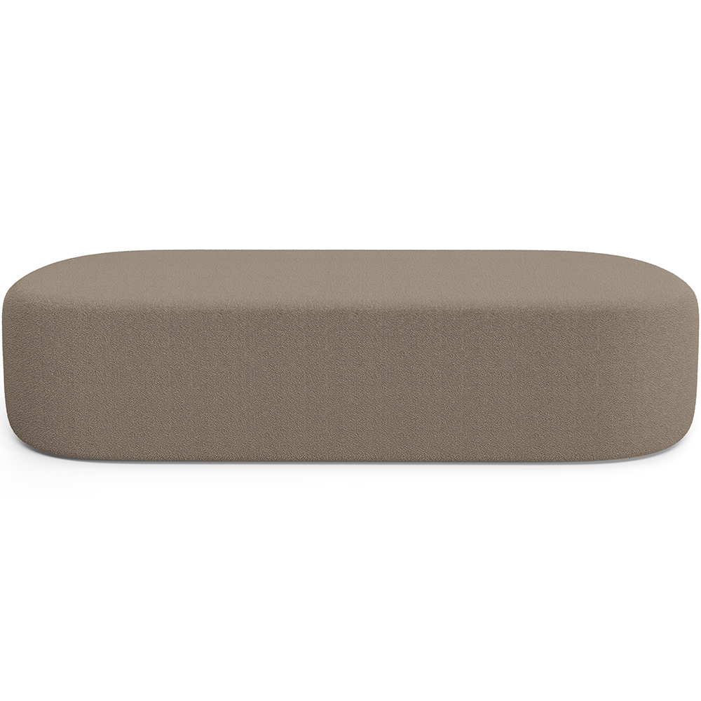 Kit 02 Puffs Decorativos Orgânicos Para Living Quarto 140cm Doha W01 Bouclê Bege - Lyam Decor
