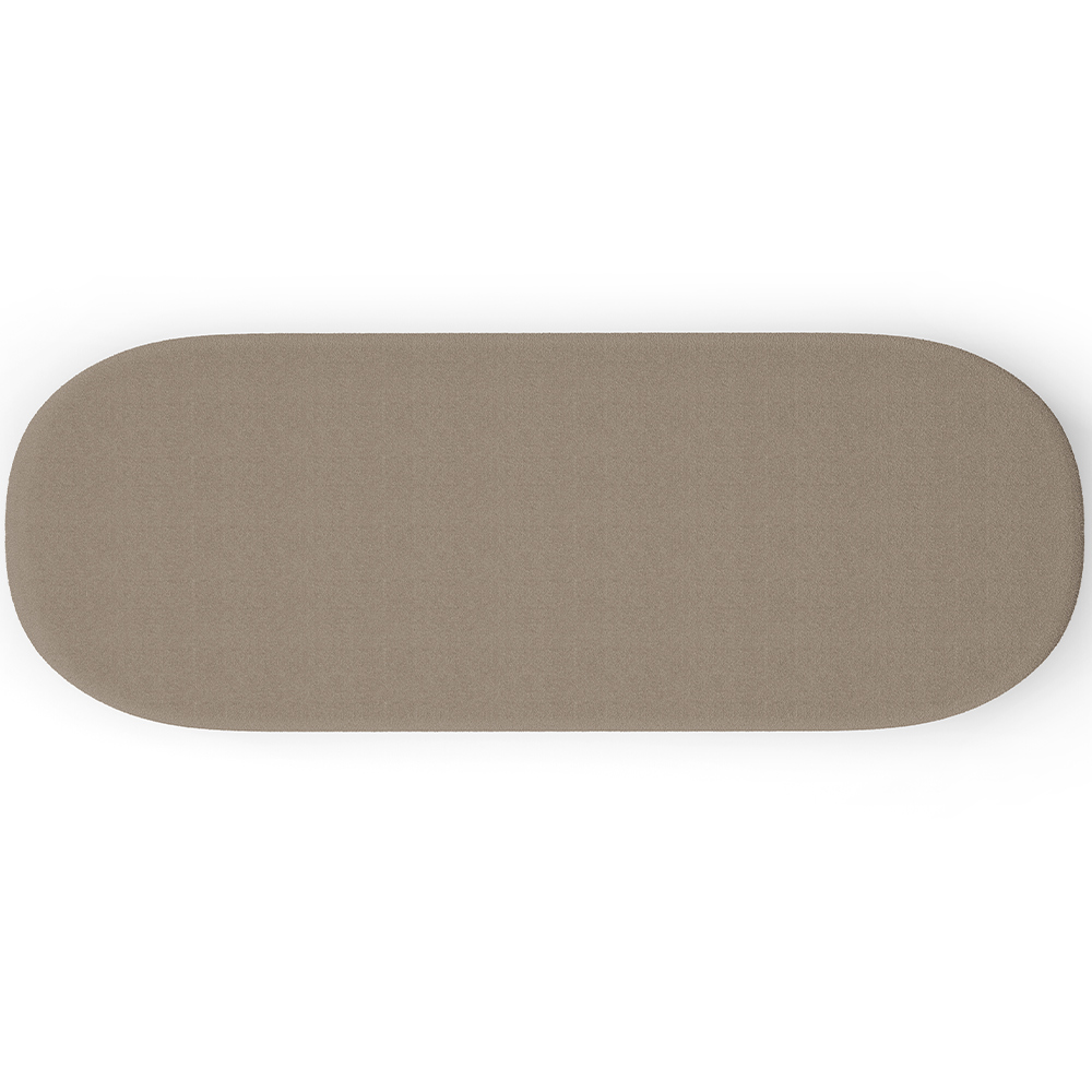 Kit 02 Puffs Decorativos Orgânicos Para Living Quarto 140cm Doha W01 Bouclê Bege - Lyam Decor