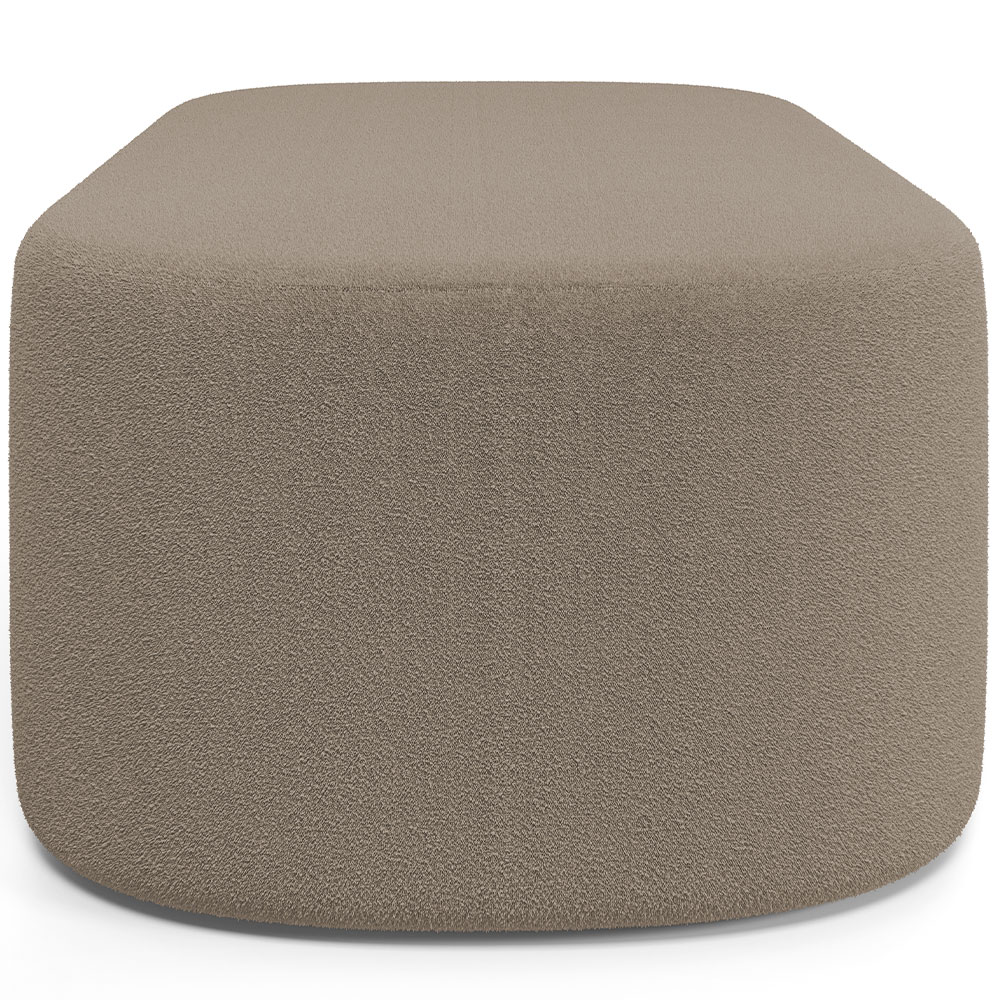 Kit 02 Puffs Decorativos Orgânicos Para Living Quarto 140cm Doha W01 Bouclê Bege - Lyam Decor