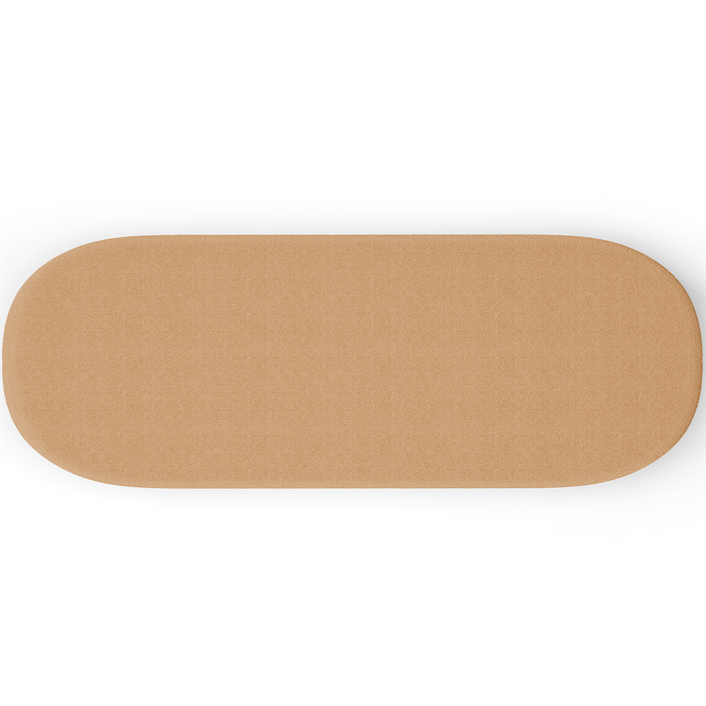 Kit 02 Puffs Decorativos Orgânicos Para Living Quarto 140cm Doha W01 Bouclê Mostarda - Lyam Decor