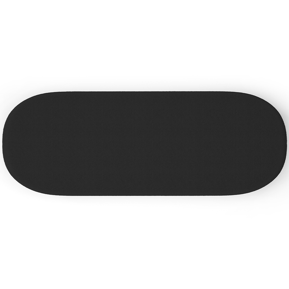 Kit 02 Puffs Decorativos Orgânicos Para Living Quarto 140cm Doha W01 Bouclê Preto - Lyam Decor