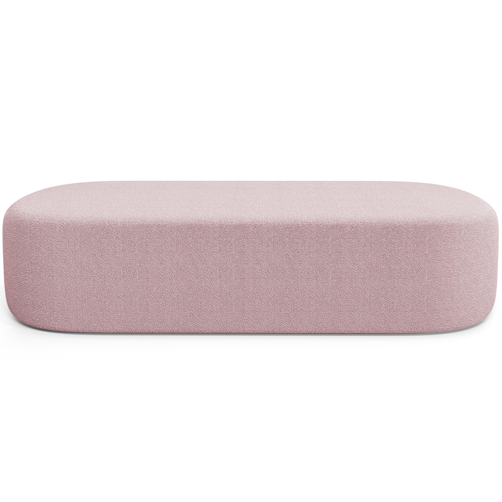 Kit 02 Puffs Decorativos Orgânicos Para Living Quarto 140cm Doha W01 Bouclê Rose - Lyam Decor